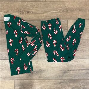 Carters Green Candy Cane Kids Pajama Set - MEDIUM